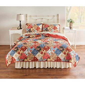 BrylaneHome 3 pc BH Studio Printed Patchwork Quilt Set