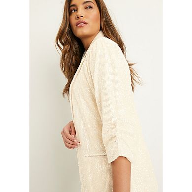 June & Vie Women's Plus Size Sequin Blazer