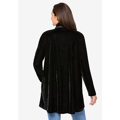 Woman Within Plus Size Velour Henley Swing Tunic