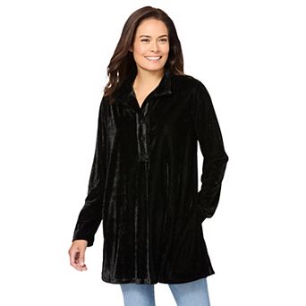 Woman Within Plus Size Velour Henley Swing Tunic
