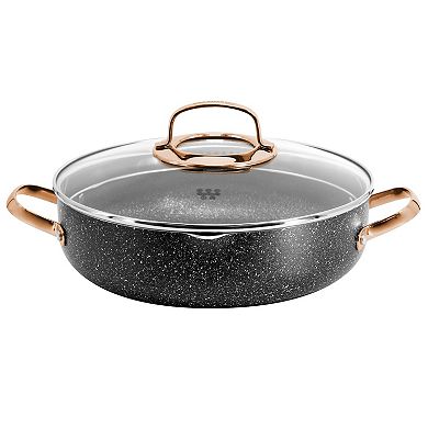 Korkmaz Galaksi 7 Piece Non Stick Aluminum Cookware Set in Black and Rose Gold