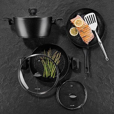 Korkmaz Nora Granit 2 Liter Aluminum Nonstick Frypan in Black