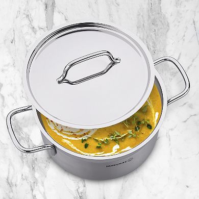 Korkmaz Alfa 2 Piece 5.5 Liter Stainless Steel Casserole Dish with Lid