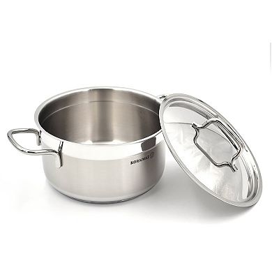 Korkmaz Alfa 2 Piece 5.5 Liter Stainless Steel Casserole Dish with Lid