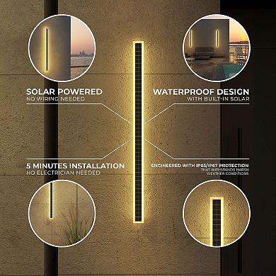 Ozarke Immense Built-in Solar Outdoor Light, Weather Resistant Solar Powered IP65/IP67 Rating