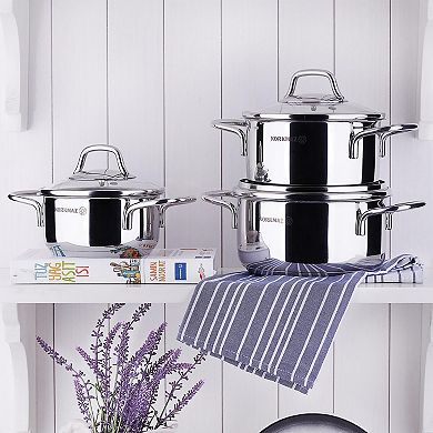 Korkmaz Perla 2 Piece 3.5 Liter Stainless Steel Casserole with Lid in Silver