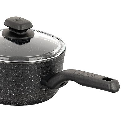 Korkmaz Ornella 2 Piece 2 Liter Quart Aluminum Nonstick Saucepan with Lid