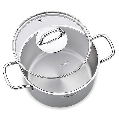 Korkmaz Perla 2 Piece 6.8 Liter Stainless Steel Casserole with Lid in Silver