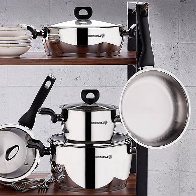 Korkmaz Nora 2 Piece 5.5 Liter Stainless Steel Casserole with Lid in Silver