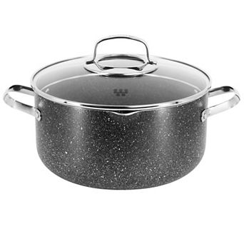 Korkmaz Galaksi Non Stick 10 Inch 6.5 Liter Casserole with Lid in Black