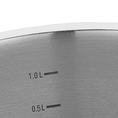 Korkmaz Proline Professional Series 1.5 Liter Stainless Steel Low Casserole with Lid in Silver