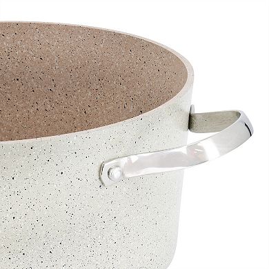Korkmaz Granita 5 Liter Aluminum Nonstick Casserole with Lid in Tan