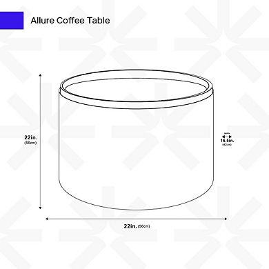 Ozarke Allure Coffee Table - Removable Top with Storage for Living Room, Cream White Finish