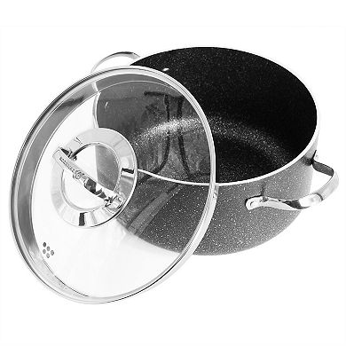 Korkmaz Galaski Non Stick 9.5 Inch 5 Liter Casserole with Lid in Black