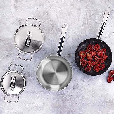 Korkmaz Proline Professional Series 6.2 Liter Stainless Steel Casserole with Lid in Silver