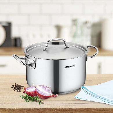 Korkmaz Gastro Proline 2.7 Liter Stainless Steel Casserole with Lid in Silver