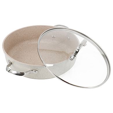 Korkmaz Granita 3.5 Liter Aluminum Nonstick Low Casserole in Tan