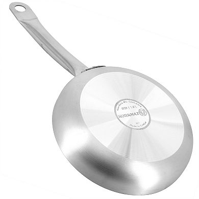Korkmaz Gastro 12 Inch Proline Professional Series Tava and Frypan in Brushed Silver