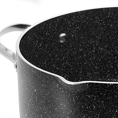 Korkmaz Galaski Non Stick 8 Inch 3 Liter Casserole with Lid in Black