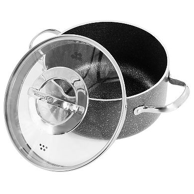 Korkmaz Galaski Non Stick 8 Inch 3 Liter Casserole with Lid in Black