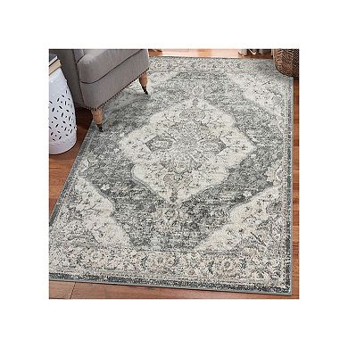 Luxe Weavers Vintage Floral Medallion Area Rug