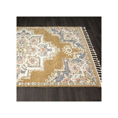 Luxe Weavers Southwestern Medallion Fringe Area Rug