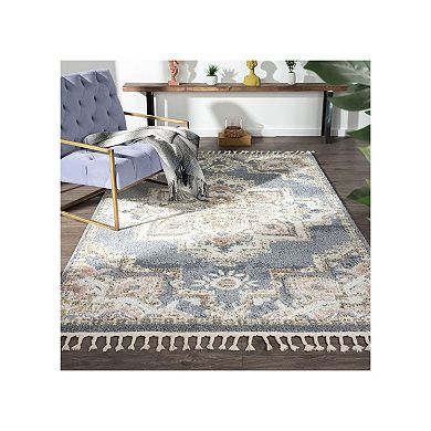 Luxe Weavers Southwestern Medallion Fringe Area Rug