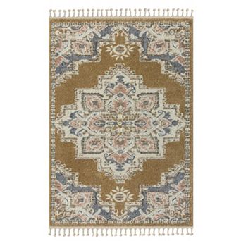 Luxe Weavers Southwestern Medallion Fringe Area Rug