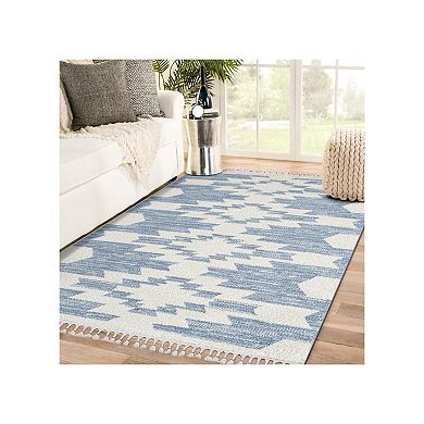 Luxe Weavers South Western Fringe Geometric Area Rug