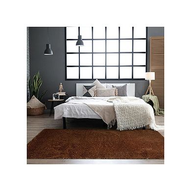 Luxe Weavers Solid Plush Shag Area Rug