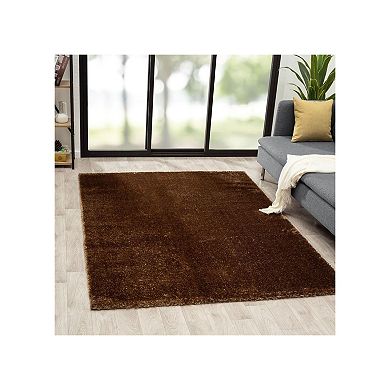Luxe Weavers Solid Plush Shag Area Rug