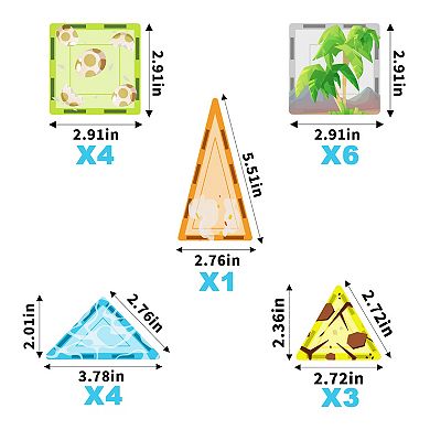 PicassoTiles 26 Piece Dinosaur, STEM Toy Magnetic Tile, Building Blocks for Kids Age 3 & Up, PTQ23