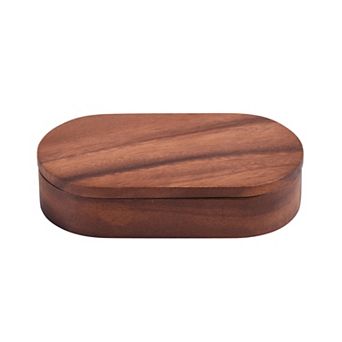 Acacia Wood Salt & Pepper Pinch Pot w/ Cover