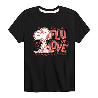 Boys 8-20 Peanuts Snoopy Flu Or Love Graphic Tee