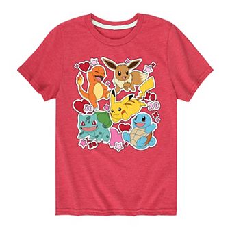 Boys 8-20 Pokémon Group Valentine Sticker Graphic Tee