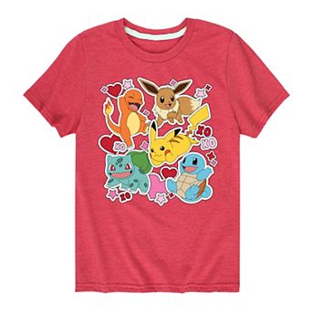 Boys 8-20 Pokémon Group Valentine Sticker Graphic Tee