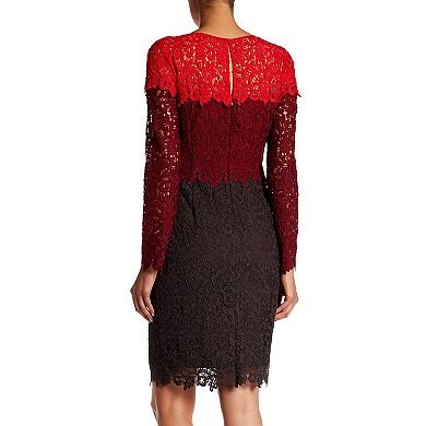 Women's Focus By Shani Ombre Lace Sheath Dress