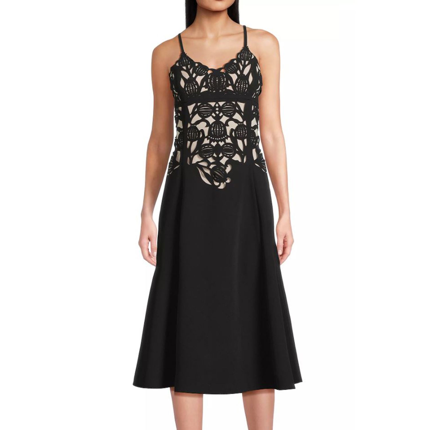 Женские платья Focus By Shani Fit & Flare Sleeveless Laser Cut Midi Dress
