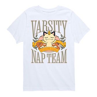 Boys 8-20 Pokémon Meowth Varsity Nap Team Graphic Tee