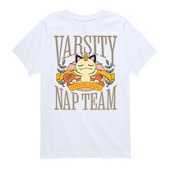Boys 8-20 Pokémon Meowth Varsity Nap Team Graphic Tee