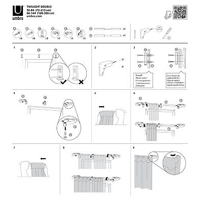 Umbra Twilight 3/4-in. Wrap-Around Double Drapery Curtain Rod