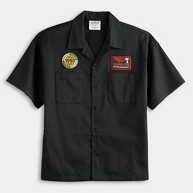 Men's Peanuts Racing Motorsport Short Sleeve Button-Down Shirt