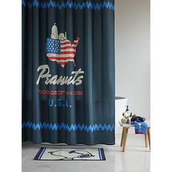 Peanuts Snoopy Red, White & Blue U.S.A. Shower Curtain