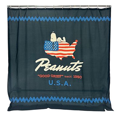 Peanuts Snoopy Red, White & Blue U.S.A. Shower Curtain