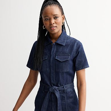 Women's Nine West Tie-Waist Denim Dress