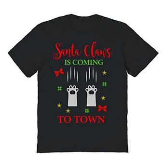 Men's Cat Santa Paws Christmas Graphic Tee