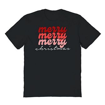 Men's Merry Christmas Colored Christmas Graphic Tee