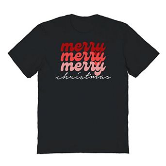 Men's Merry Christmas Colored Christmas Graphic Tee