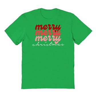 Men's Merry Christmas Colored Christmas Graphic Tee
