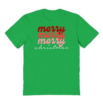 Men's Merry Christmas Colored Christmas Graphic Tee